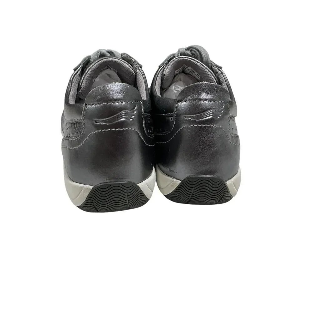 Dansko Sneakers Womens 9 40 Gray Leather Lace Up Walking Comfort Shoes